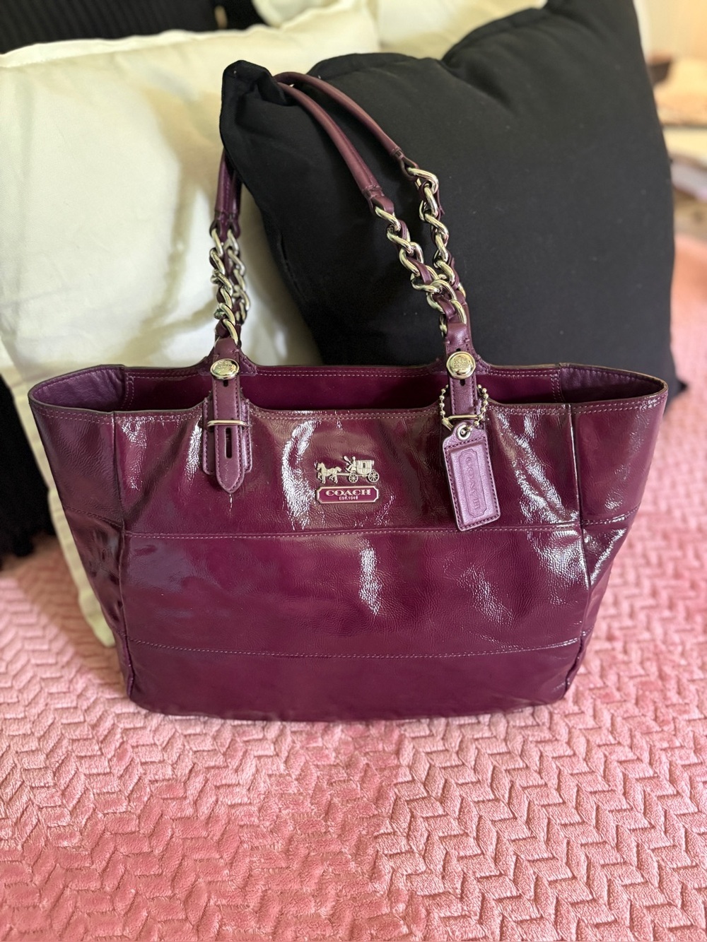 Coach Tribeca East-West Coach Handbag Deep Plum